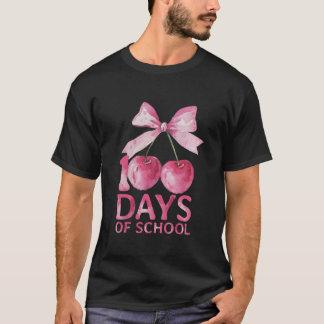 T-shirt 100 Jours de l'école Coquette Cute Cerry Bow 100e