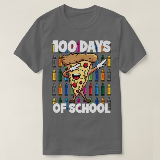 T-shirt 100 jours de l'école Dabbing Pepperoni Pizza Slice (Design devant)