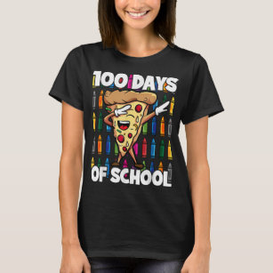 T-shirt 100 jours de l'école Dabbing Pepperoni Pizza Slice