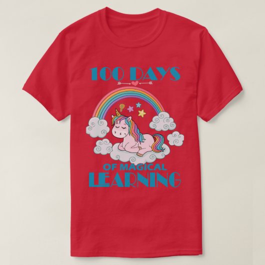 T-shirt 100 Jours de l'école magique Unicorn Filles Enseig (Design devant)