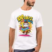 T-shirt 100 jours de l'école Monkey Celebration Design (Devant)