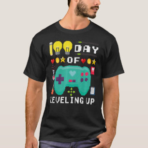 T-shirt 100 Jours de l'école nivellement up Video Gamer 10