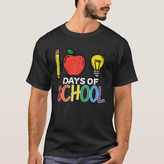 T-shirt 100 Jours De L'École Pomme Lightbulb Pencil 100E D (Devant)