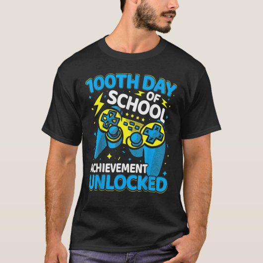 T-shirt 100 Jours De L'École Vidéo Contrôleur De Jeu Garço (Devant)