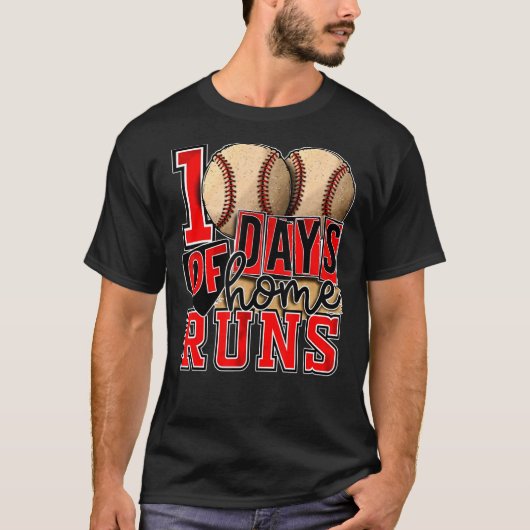 T-shirt 100 Jours De Maison Exécute Des Fans De Baseball J (Devant)