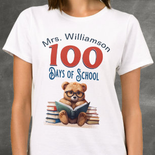 T-shirt 100 Jours de Maître de lecture de l'ours scolaire