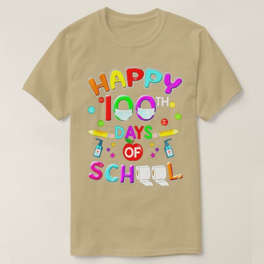 T-shirt 100 Jours De Masque Scolaire Enseignant Et Étudian (Design devant)