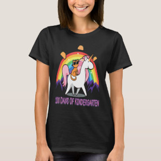 T-shirt 100 Jours De Maternelle Arc-en-Ciel Chat Licorne P