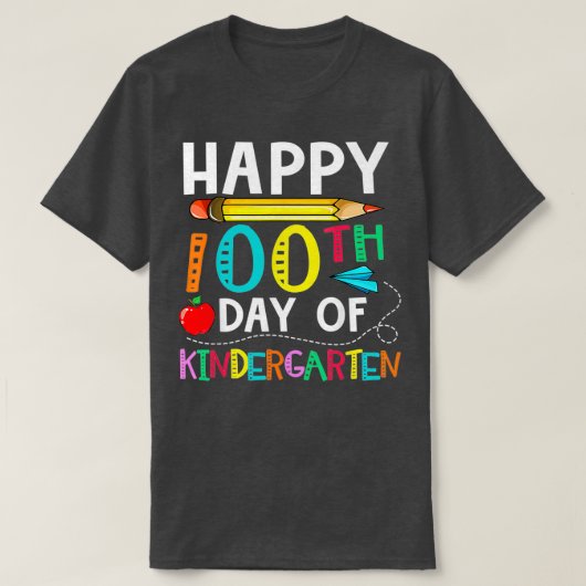T-shirt 100 Jours De Maternelle Joyeux 100E Jour De L'Écol (Design devant)
