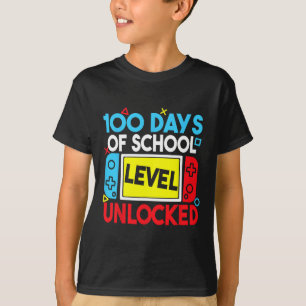 T-shirt 100 Jours De Niveau Scolaire Déverrouillé Jeu 100E