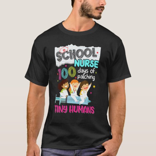 T-shirt 100 Jours De Patching Minuscule Humains École Infi (Devant)