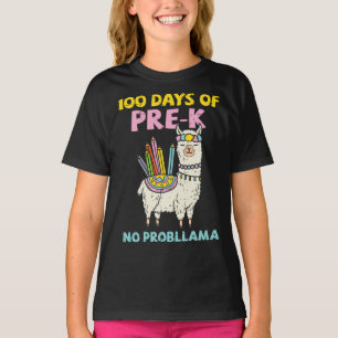 T-shirt 100 Jours De Pré-K No Prob-Llama 100ème Jour École