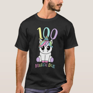 T-shirt 100 Jours De Professeur À L'École Unicorne Portant