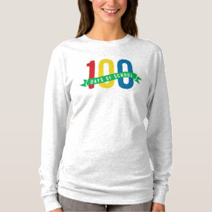 T-shirt 100 jours de professeur coloré d'école