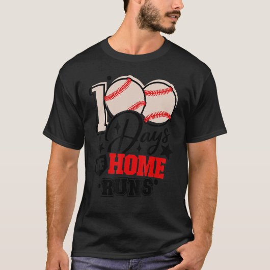 T-shirt 100 jours de professeur de baseball de circuits 10 (Devant)