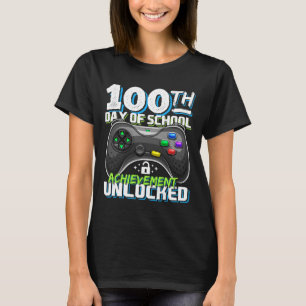 T-shirt 100 Jours de réussite scolaire Jeu vidéo déverroui