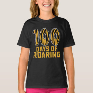 T-shirt 100 Jours De Roaring Tiger Funny 100ème Jour Schoo