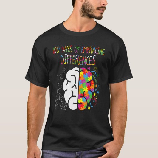T-shirt 100 Jours de Sensibilisation sur l'autisme cérébra (Devant)