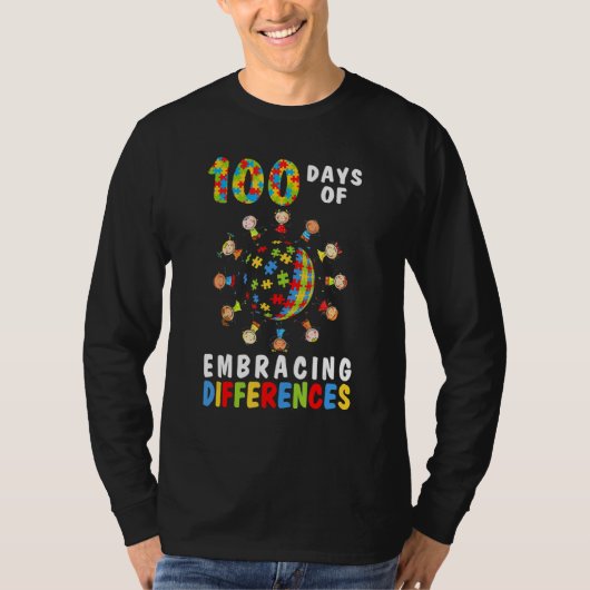 T-shirt 100 Jours De Sensibilisation sur l'autisme Des Dif (Devant)
