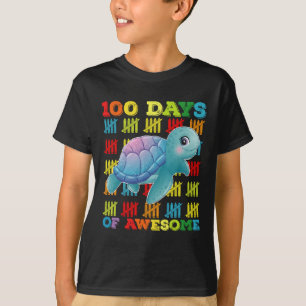 T-shirt 100 jours de tortue géniale 100e jour d'école