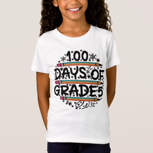 T-Shirt 100 JOURS D'ÉCOLE. (Devant)