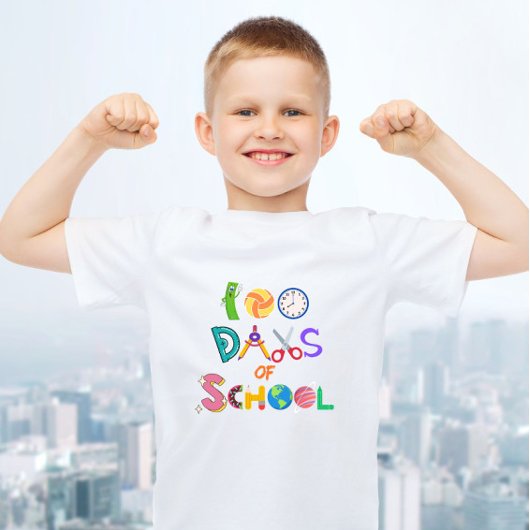 T-shirt 100 Jours d'école 100 Jours Enfant intelligent