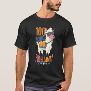 T-shirt 100 Jours D'École A Eu Un Problème Drôle Llama Par