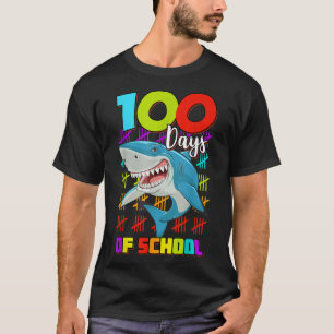 T-shirt 100 jours d'école amateur de requin garçons filles