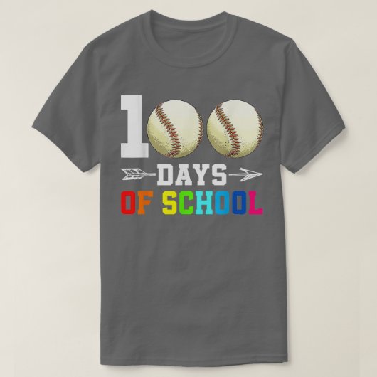 T-shirt 100 Jours D'École Amateurs De Baseball 100 Jours S (Design devant)