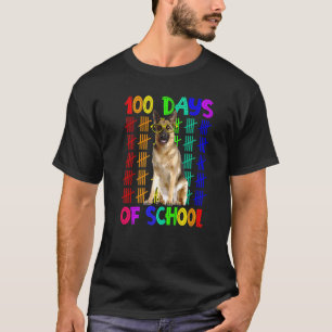 T-shirt 100 Jours D'école Berger Allemand Portant Des Lune