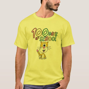 T-shirt 100 Jours D'École Chat Maternelle Étudiants Enseig