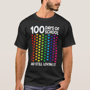 T-shirt 100 Jours D'école Cœur Enseignant Enfants Élèves