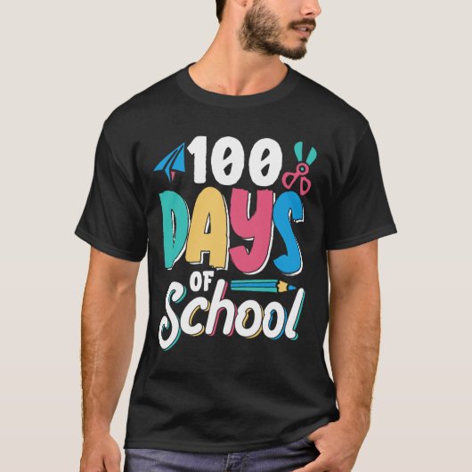 T-shirt 100 Jours D'École Cute Cl Enfants Élèves (Devant)
