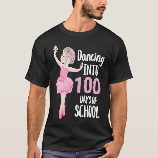 T-shirt 100 Jours d'École Danse Ballerine Danseuse de Ball (Devant)