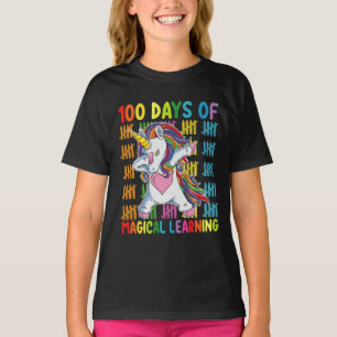 T-shirt 100 Jours d'école de licorne d'apprentissage magiq