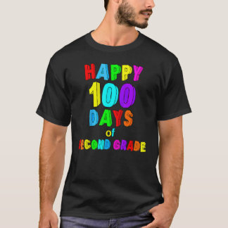 T-shirt 100 Jours D'école Deuxième Année Enseignant Heureu