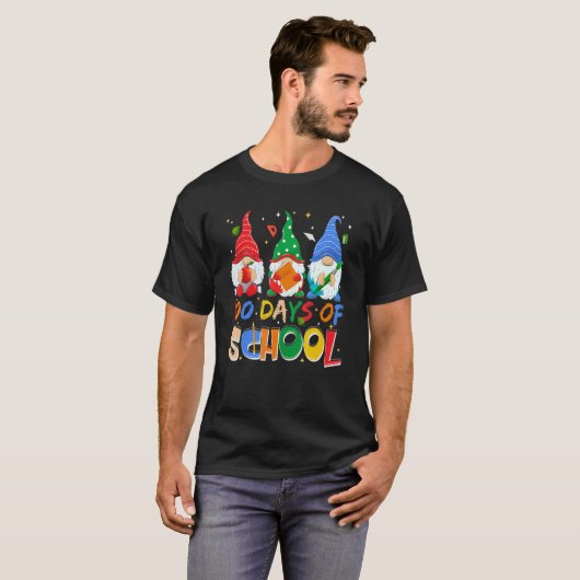 T-shirt 100 Jours D'École Drôle Gnome Virtual Learning Te (Devant entier)