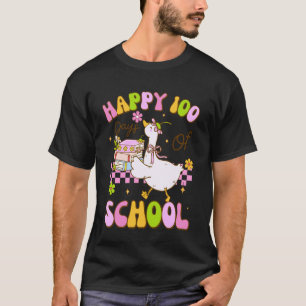 T-shirt 100 Jours d'École Drôle Oie Canard pour Enfants Fi
