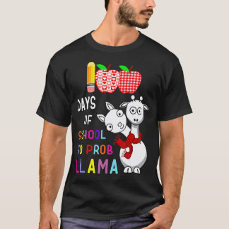 T-shirt 100 jours d'école drôle Pas de problème Lama Ensei