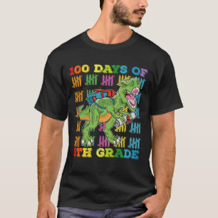 T-shirt 100 jours d'école en 5e année T Rex dinosaure