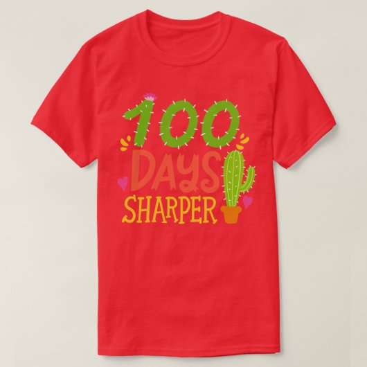 T-shirt 100 jours d'école enseignant Cactus (Design devant)