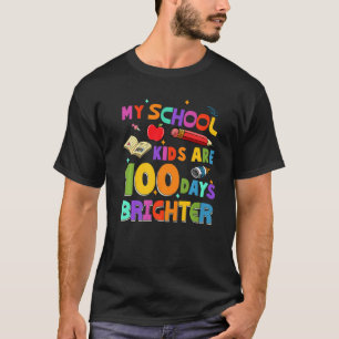 T-shirt 100 jours d'école enseignant Mes écoliers sont tur