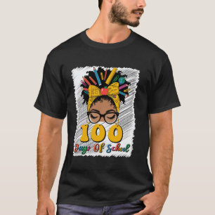 T-shirt 100 Jours D'école Enseignants Afro Chignon Méche 1