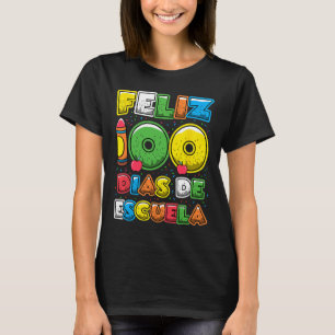 T-shirt 100 Jours D'École Espagnol Feliz 100 Dias De Escue