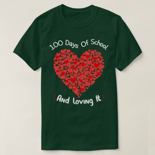 T-shirt 100 jours d'école et l'aimer coeur des coeurs H (Design devant)