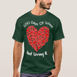 T-shirt 100 jours d'école et l'aimer coeur des coeurs H