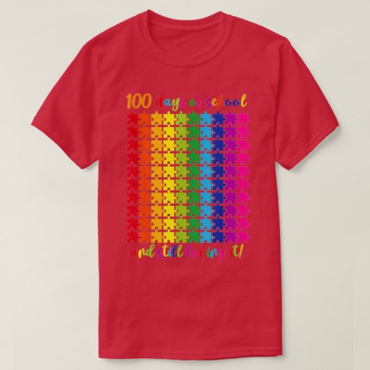 T-shirt 100 Jours D'École Et Toujours Aimer Il 100E Puzzl (Design devant)