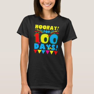 T-shirt 100 Jours D'École Fille Garçon Hooray Pour 100 Jou