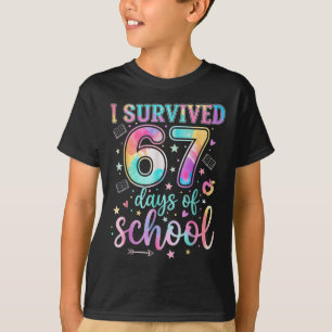 T-shirt 100 jours d'école j'ai survécu 67 jours d'école Te