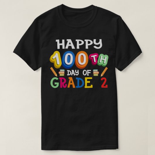 T-shirt 100 Jours d'école Joyeux 100e Jour de l'année (Design devant)
